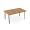 Rectangular Outdoor Dining Table for 6 People with Acacia Wood Tabletop and Umbrella Hole